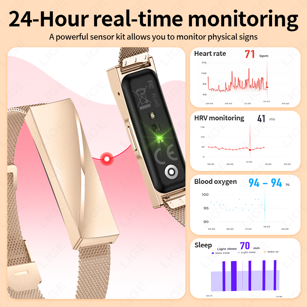 LIGE Call Reminder Smart Brace - Couple Watches Smartwatch ulasan dan harga