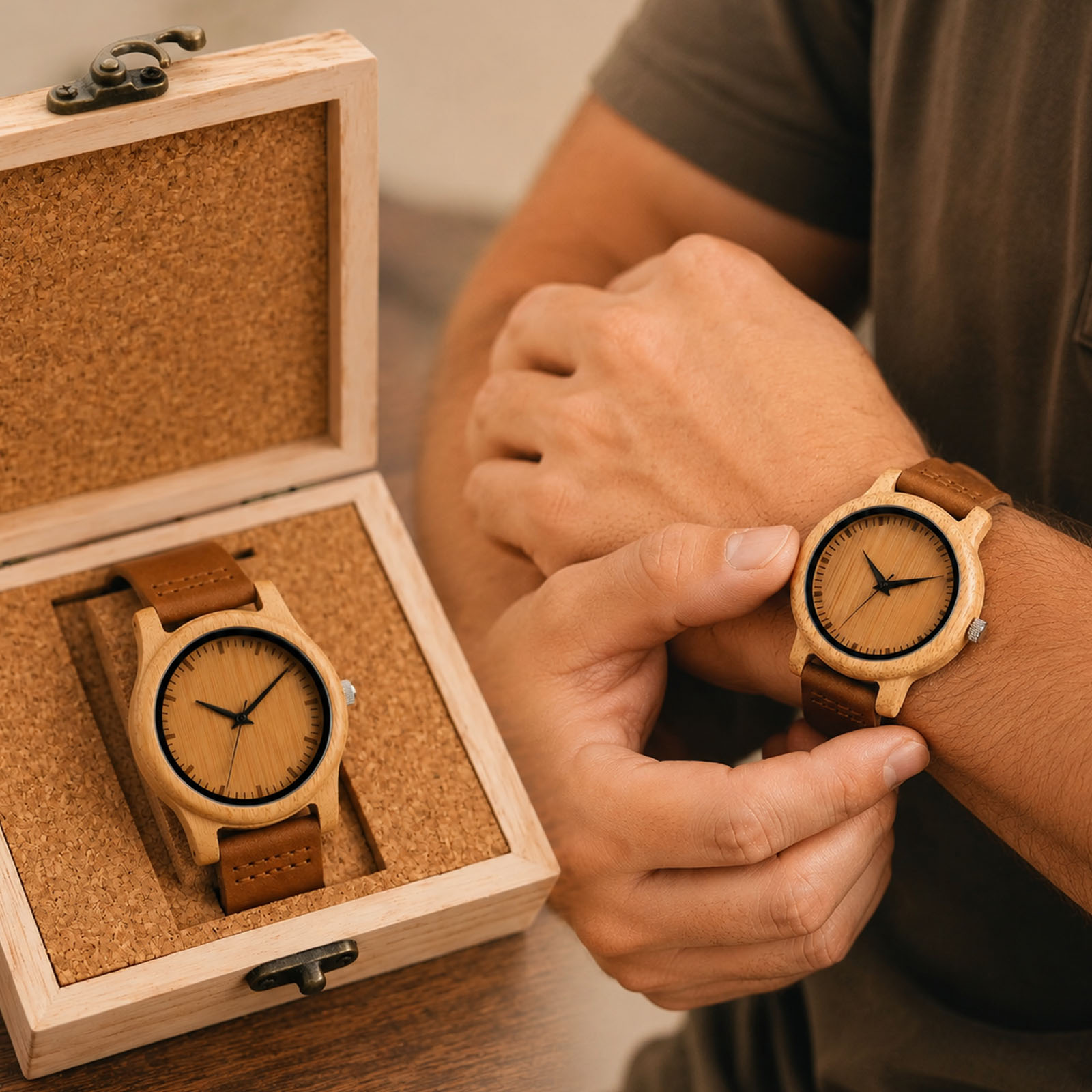 High Quality Watch Bamboo Case - Couple Watches Smartwatch ulasan dan harga