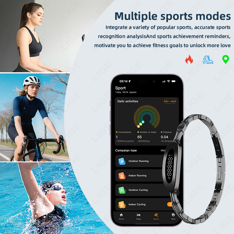 LIGE Men Smart Bracelet for Co - Couple Watches Smartwatch ulasan dan harga
