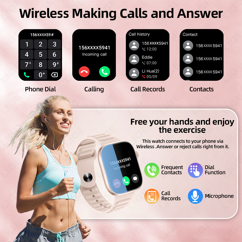 LIGE 2026 NEW Smart Watch Hear - Couple Watches Smartwatch ulasan dan harga