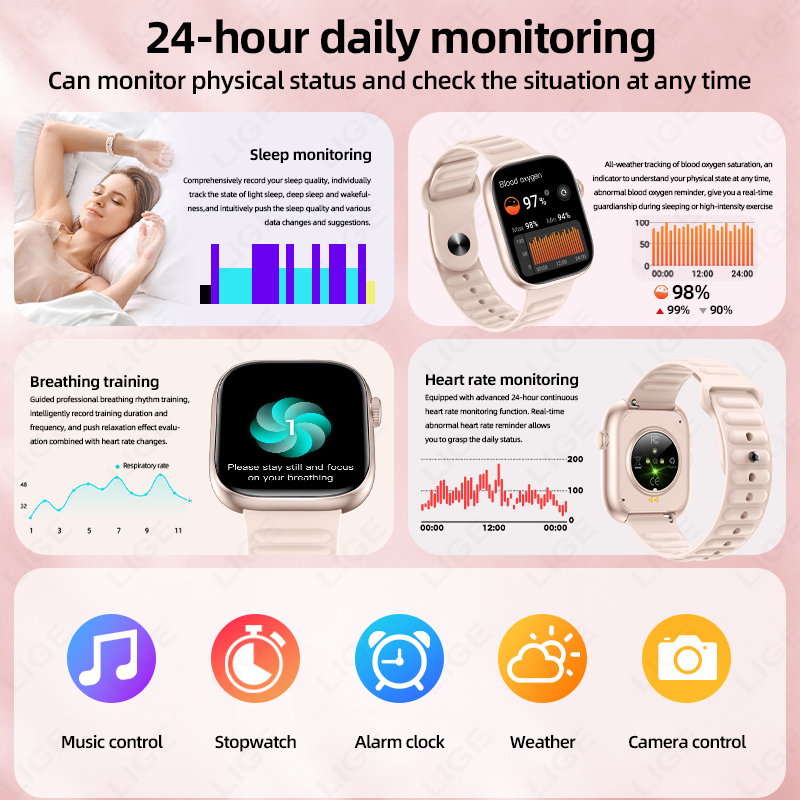 LIGE 2026 NEW Smart Watch Hear - Couple Watches Smartwatch ulasan dan harga