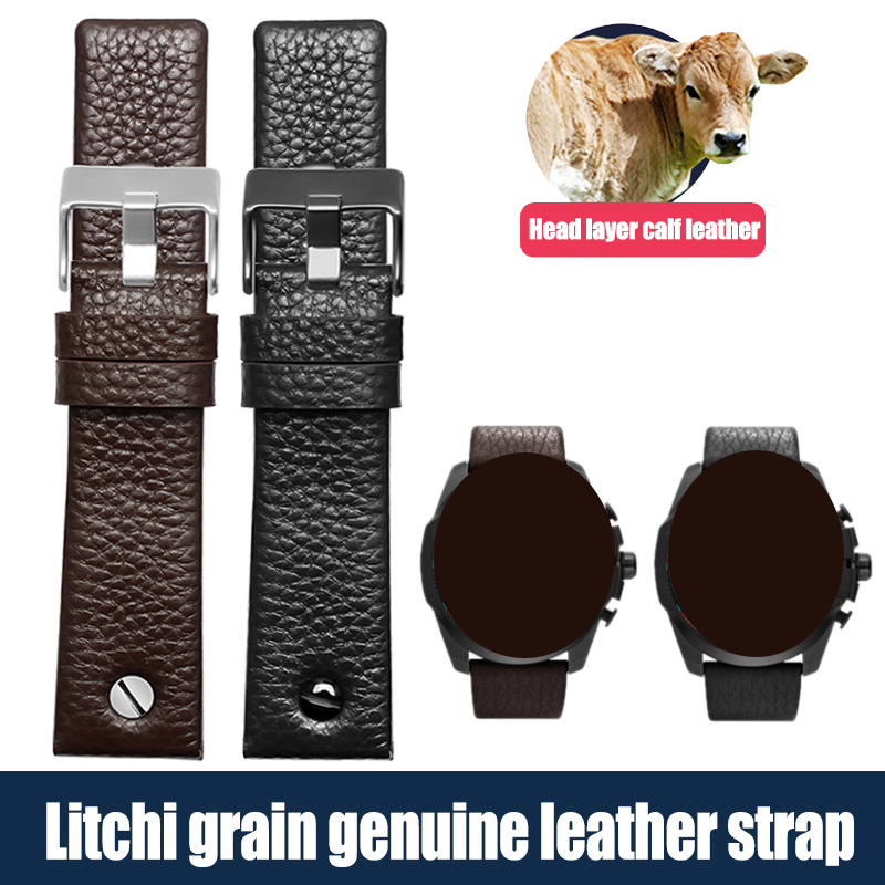 Genuine Leather Watchband 24mm - Diesel Watches Smartwatch ulasan dan harga