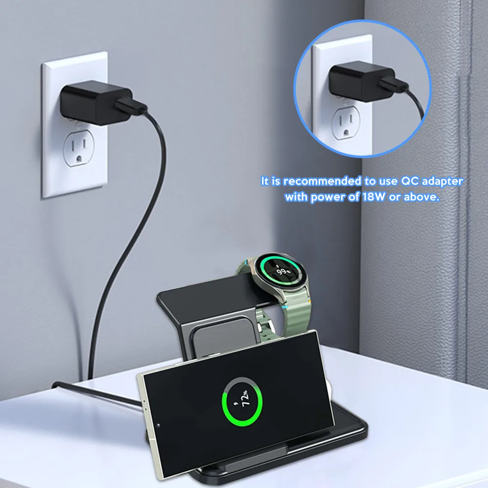 3 IN 1 Wireless Charger Statio - Watches Smartwatch Samsung ulasan dan harga