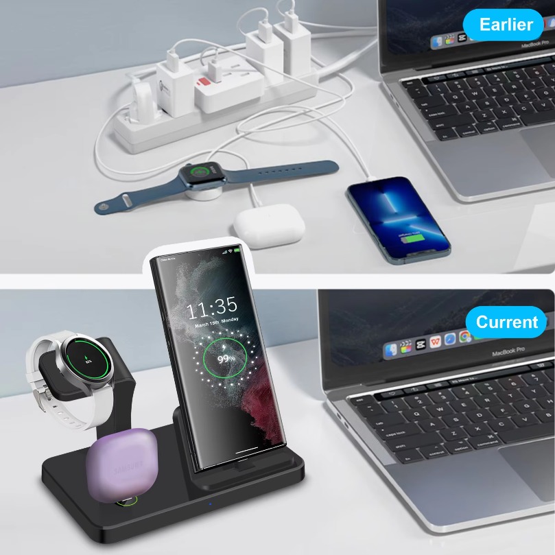 Desk 3in1 Wireless Charger Sta - Watches Smartwatch Samsung ulasan dan harga