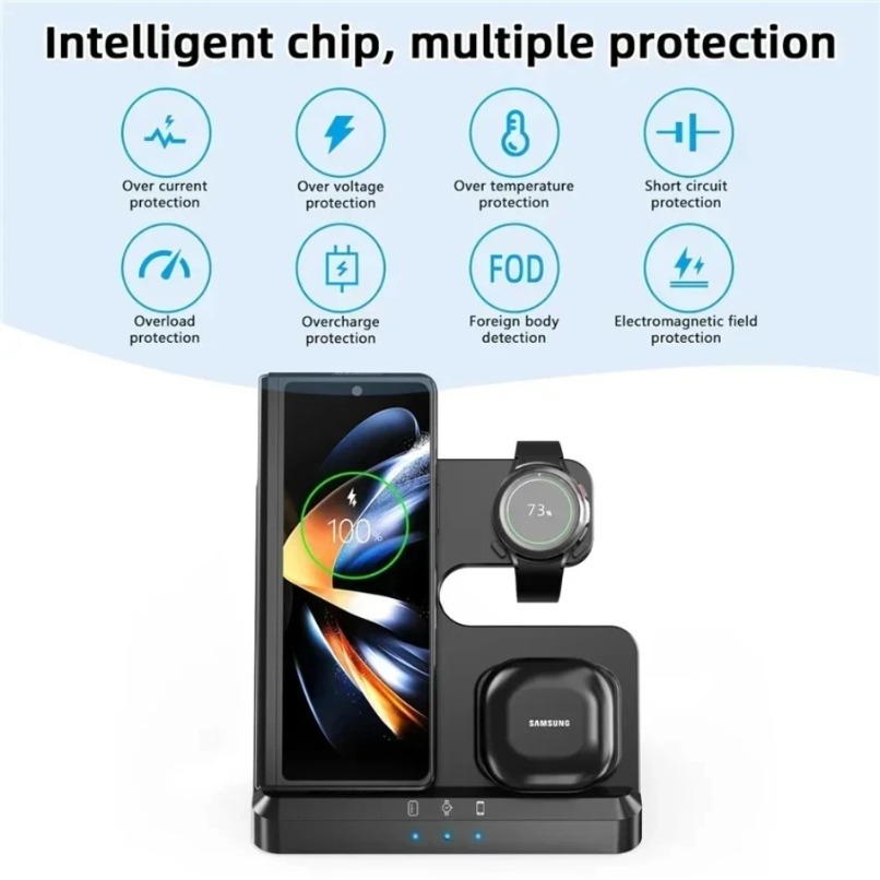 3 in 1 Wireless Charger Statio - Watches Smartwatch Samsung ulasan dan harga