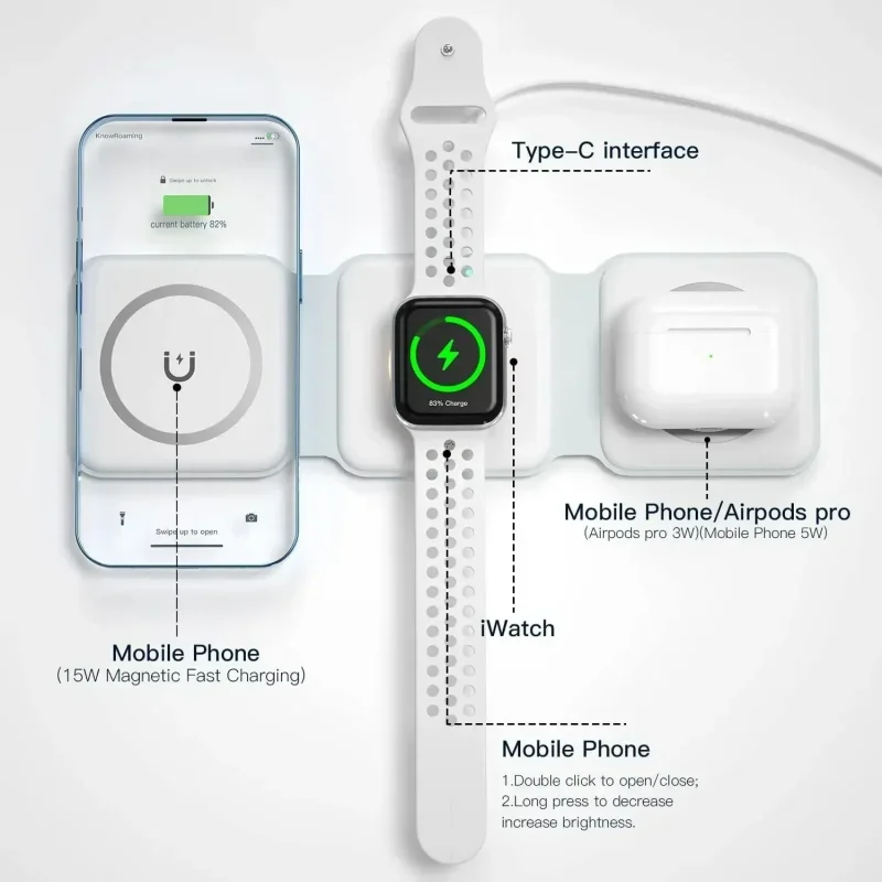 3 in 1 Portable Magnetic Wirel - Watches Smartwatch Samsung ulasan dan harga